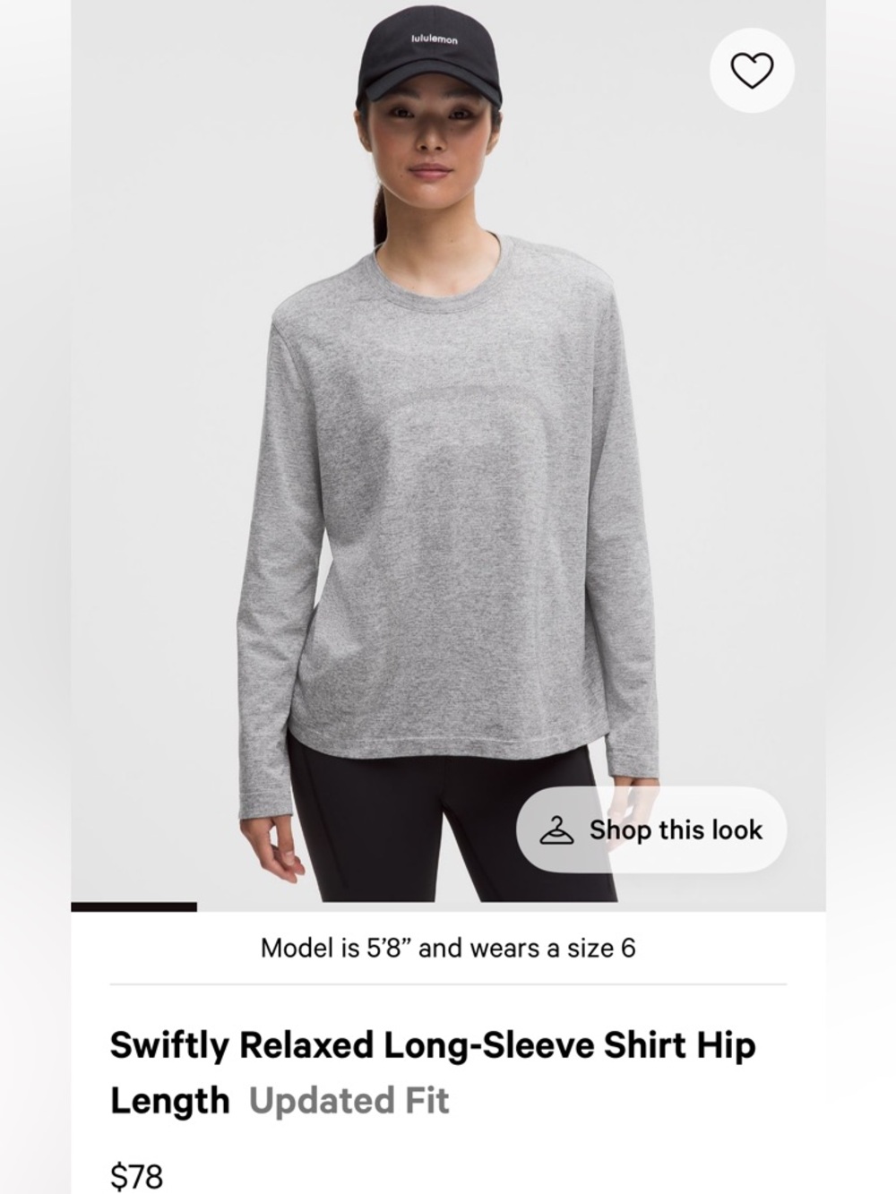 lululemon athletica Heather Gray Long-Sleeve Crew Top